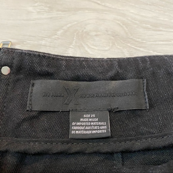 Denim x Alexander Wang Zip Jean Mini Skirt Frayed Destroyed Raw Hem Black Sz 25 - Picture 6 of 10